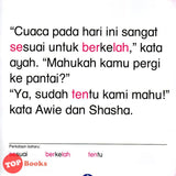 [TOPBOOKS Kohwai Kids] Mari Membaca Bersama Awie Dan Shasha Berkelah Di Tepi Pantai Tahap 3 Buku 6