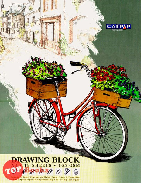 [TOPBOOKS CAMPAP] Drawing Block A3 CA3617 (Bicycle)