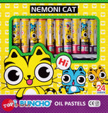 [TOPBOOKS Buncho] Nemoni Cat Oil Pastels 24 Colors