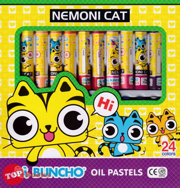 [TOPBOOKS Buncho] Nemoni Cat Oil Pastels 24 Colors