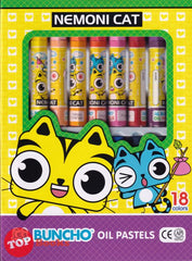 [TOPBOOKS Buncho] Nemoni Cat Oil Pastels 18 Colors