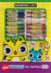 [TOPBOOKS Buncho] Nemoni Cat Oil Pastels 36 Colors