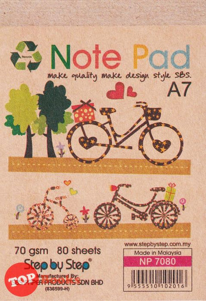 [TOPBOOKS SBS] Recycle A7 Kraft Note Pad (Bicycle)
