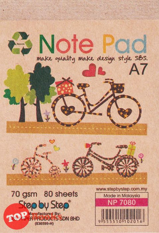 [TOPBOOKS SBS] Recycle A7 Kraft Note Pad (Bicycle)