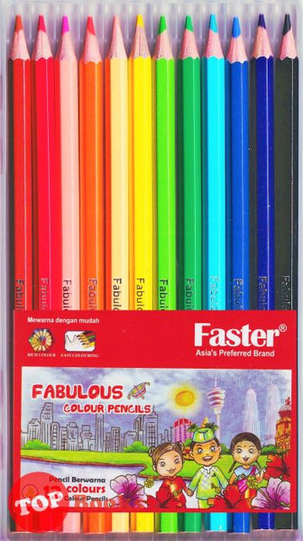 [TOPBOOKS Faster] Fabulous Colour Pencils (12 Colours)