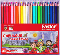 [TOPBOOKS Faster] Fabulous Colour Pencils (24 Colours)