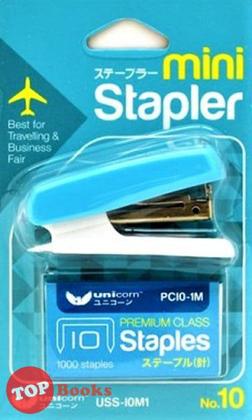 [TOPBOOKS Unicorn] Mini Stapler Set No. 10 USS-10M1 (Blue)